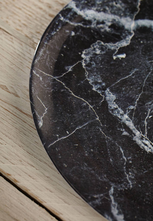 set of three plastic marble plates by lime lace