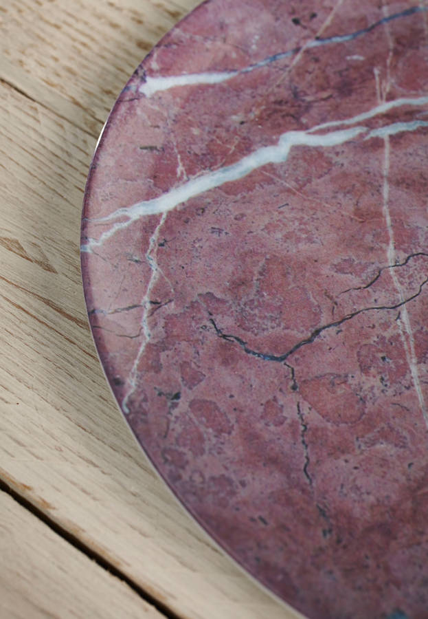 set of three plastic marble plates by lime lace