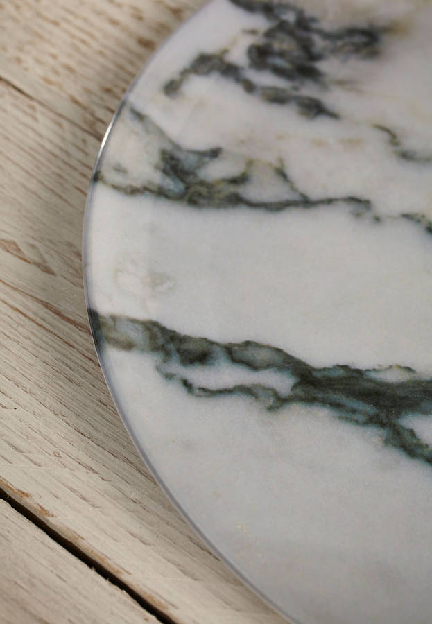 set of three plastic marble plates by lime lace