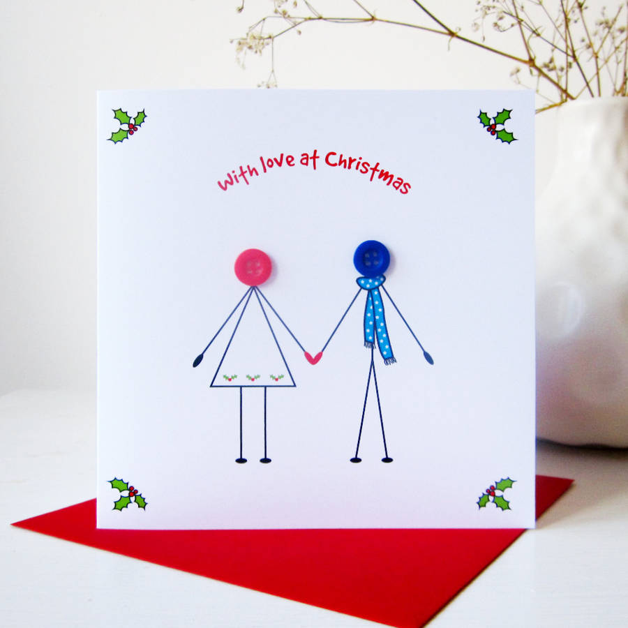 'husband and wife' button christmas card by mrs l cards 