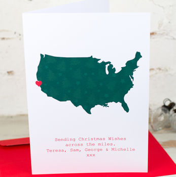 Personalised Christmas Destination Map Card By Milly Inspired | notonthehighstreet.com