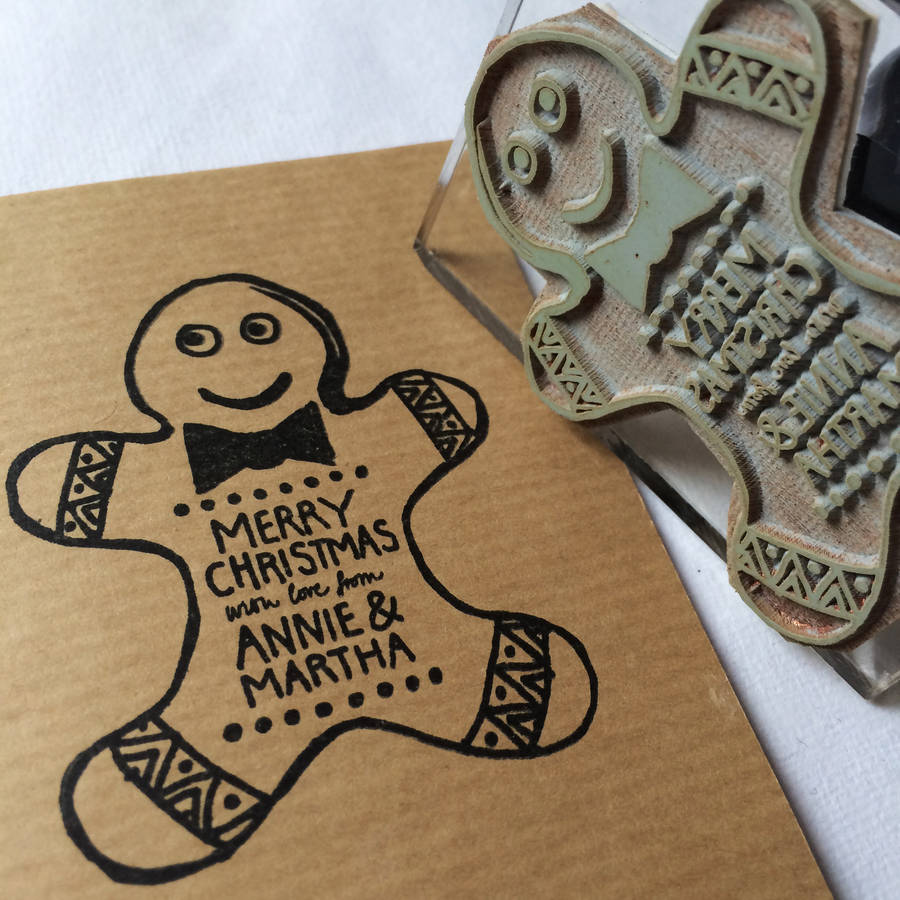 Personalised 'Gingerbread Man' Christmas Stamp, 1 of 4
