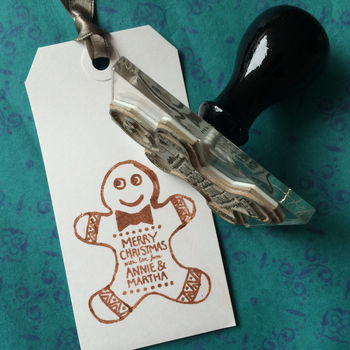 Personalised 'Gingerbread Man' Christmas Stamp, 3 of 4