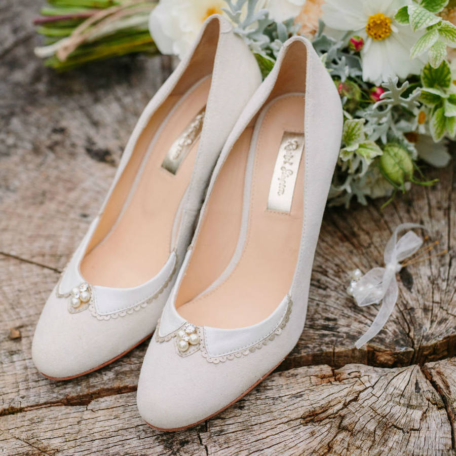 catherine suede wedding shoes by rachel simpson | notonthehighstreet.com