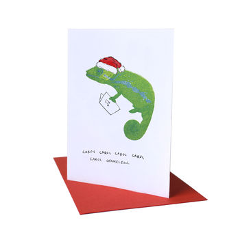 'Carol Chameleon' Christmas Card, 2 of 3