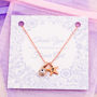 Personalised Tiny Gemstone Necklace On Bridesmaid Card, thumbnail 2 of 11