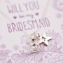 Personalised Tiny Gemstone Necklace On Bridesmaid Card, thumbnail 5 of 11