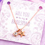 Personalised Tiny Gemstone Necklace On Bridesmaid Card, thumbnail 6 of 11