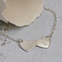 Personalised Silver Two Hearts Necklace, thumbnail 1 of 7