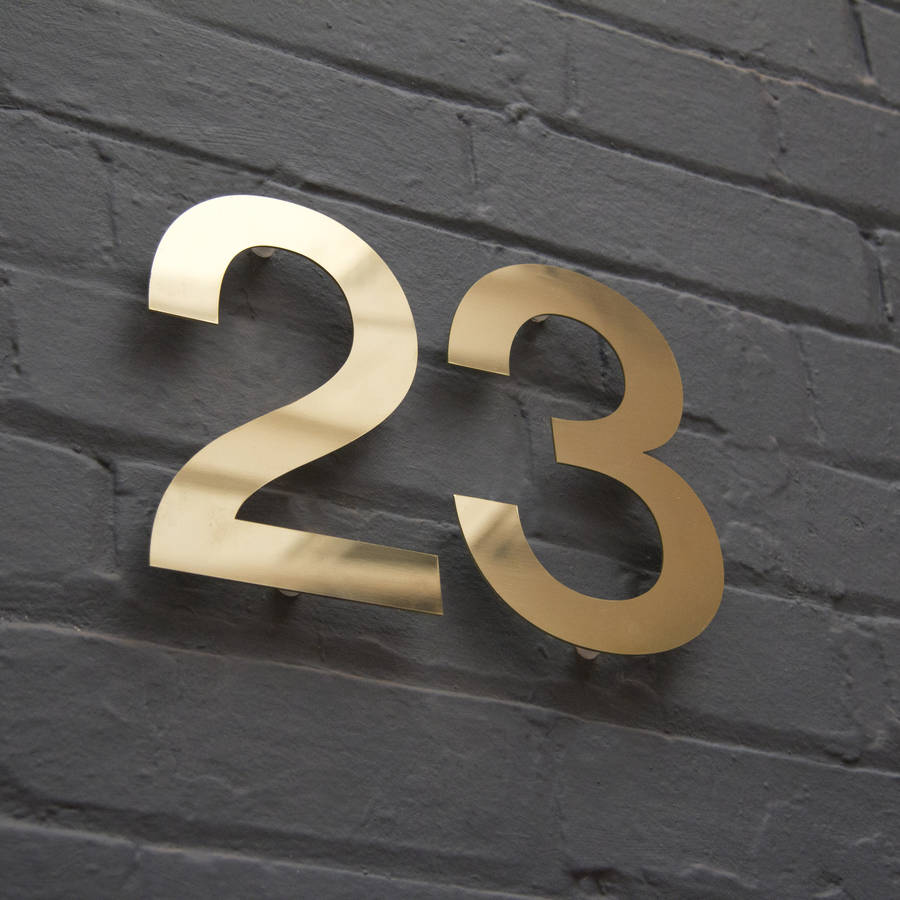 Modern Brass House Numbers By Goodwin & Goodwin ...