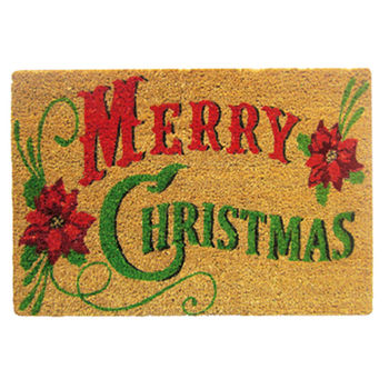 coir doormat merry traditional christmas selections notonthehighstreet garden