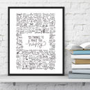 'fifty things to make you happy' print by indieberries ...