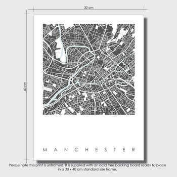 Manchester Map Art Print Limited Edition, 3 of 5