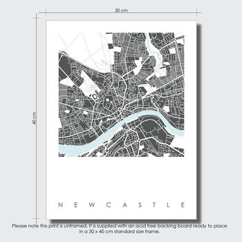 Newcastle Map Art Print Limited Edition, 3 of 5