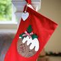 Personalised Red Vintage Style Pudding Stocking, thumbnail 1 of 1
