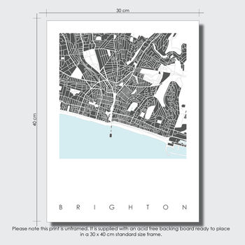 Brighton Map Art Print Limited Edition, 3 of 5