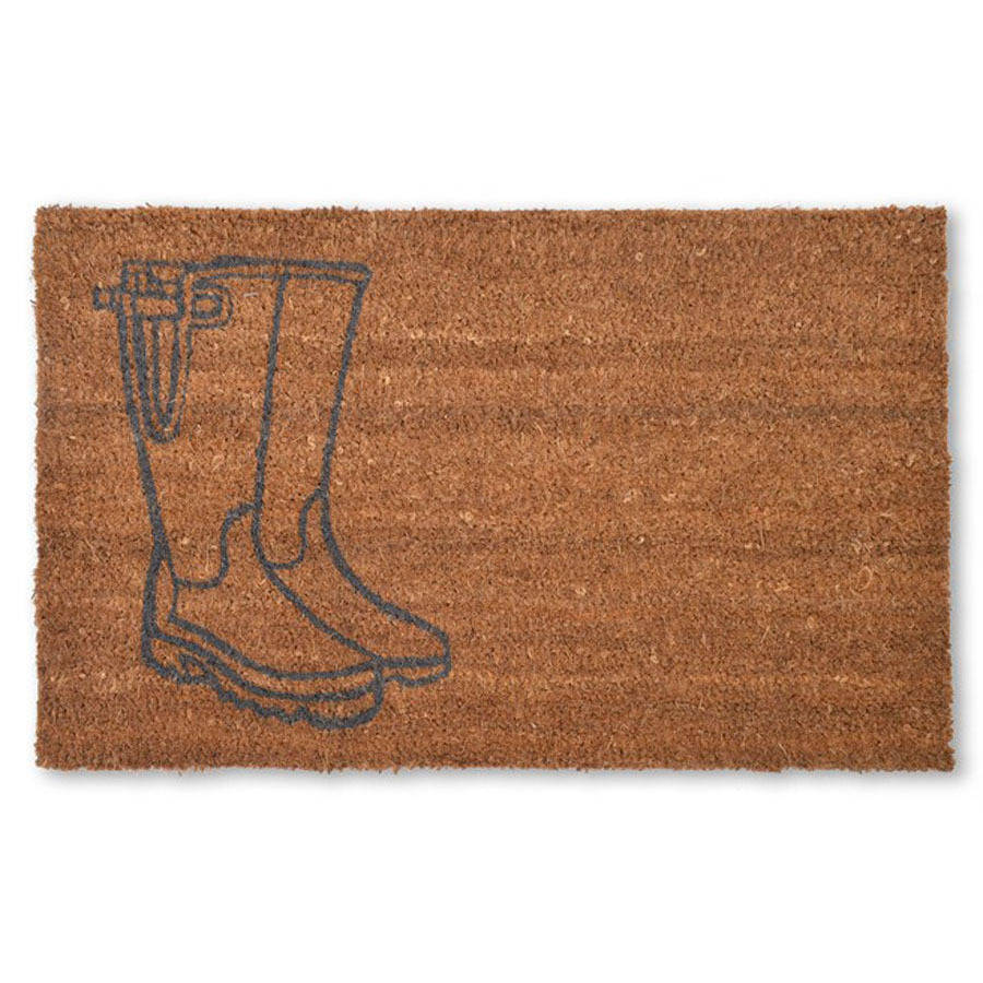 wellington boot coir doormat by garden selections