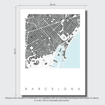 Barcelona Map Art Print Limited Edition, 3 of 4