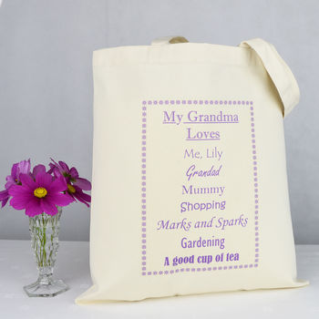Personalised 'Grandma' Loves Shopping Bag, 2 of 7
