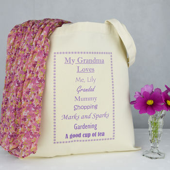 Personalised 'Grandma' Loves Shopping Bag, 7 of 7