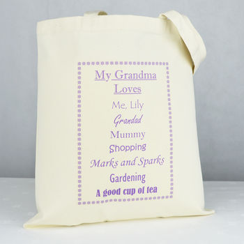 Personalised 'Grandma' Loves Shopping Bag, 4 of 7