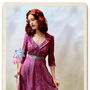 1950s Style Full Skirted Dress In Rose Flower Lace, thumbnail 3 of 4