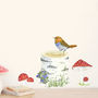 Birch Trunk, Bird And Toadstools Wall Stickers, thumbnail 1 of 2