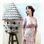 Tea Dress In Sweet Pea Lace Stencil Print Crepe, thumbnail 3 of 3