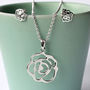 Sterling Silver Rose Jewellery Set, thumbnail 2 of 6