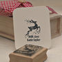 Christmas Reindeer Personalised Rubber Stamp, thumbnail 1 of 3