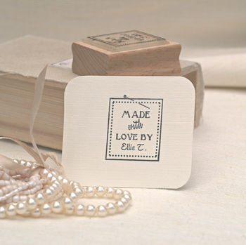 'Made With Love By..' Label Style Rubber Stamp, 2 of 3