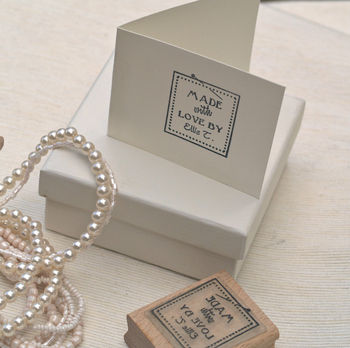 'Made With Love By..' Label Style Rubber Stamp, 3 of 3