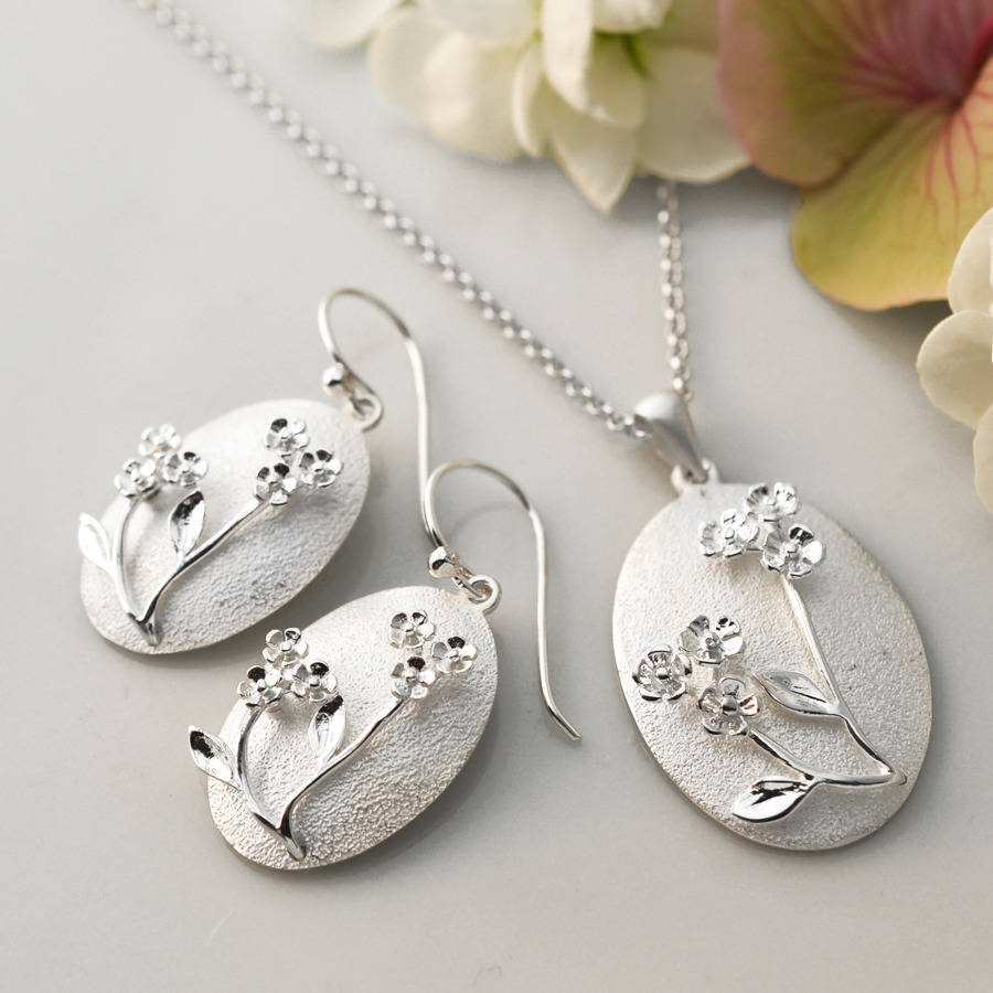 Silver Flower Disc Jewellery Set By Martha Jackson Sterling Silver