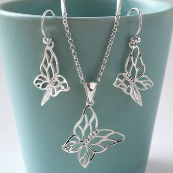 Silver Butterfly Jewellery Set, 2 of 6