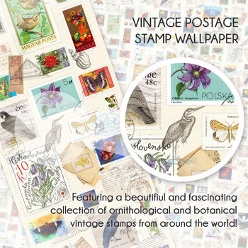 Vintage Postage Stamp Wallpaper, 4 of 5