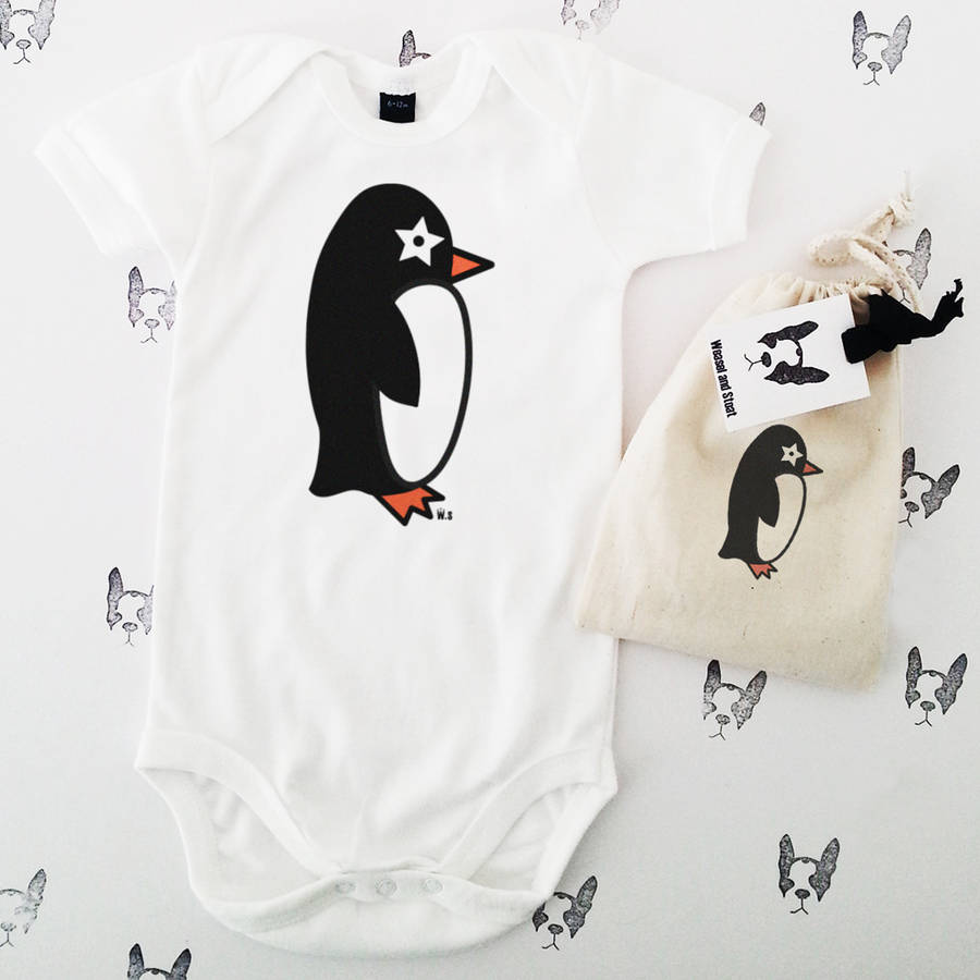 Penguin Babygrow By Weasel and Stoat | notonthehighstreet.com