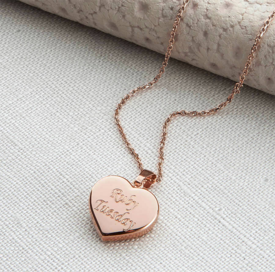 personalised rose gold heart pendant necklace by hurleyburley ...