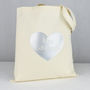 Personalised Silver Heart Tote Bag, thumbnail 5 of 6