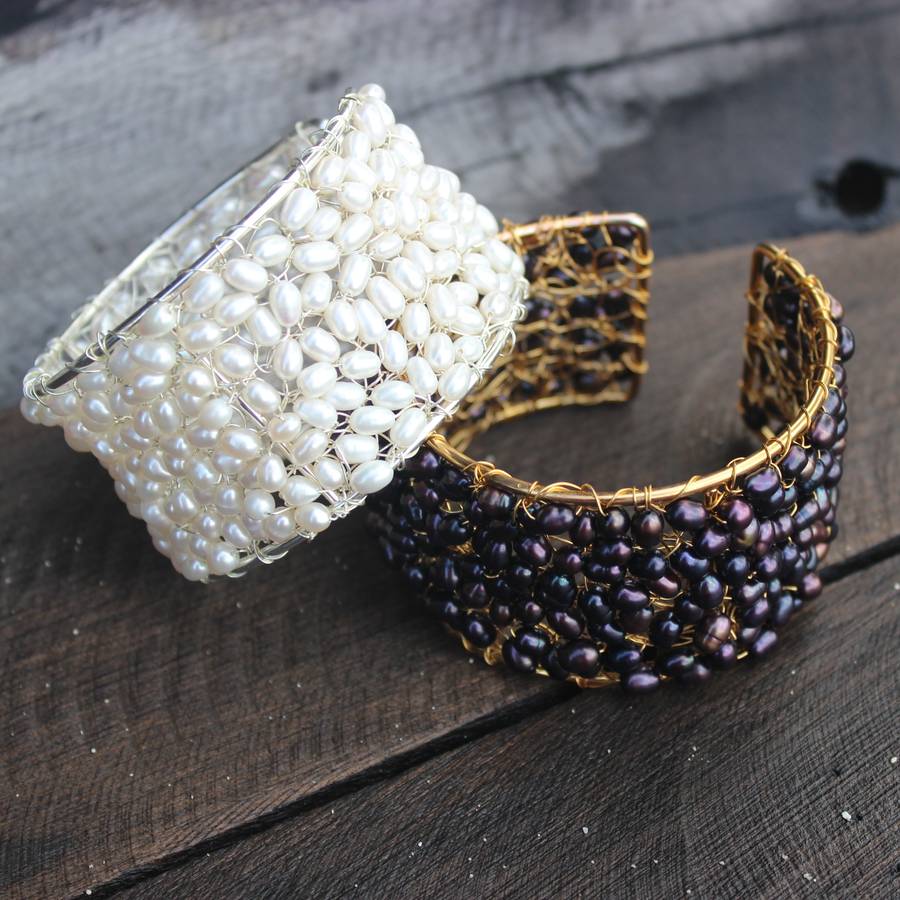 pearl cuff bracelet by bish bosh becca
