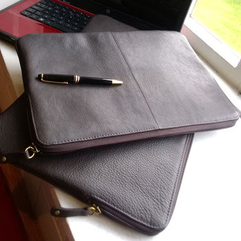 Personalised Leather Laptop Sleeve / Document Portfolio, 8 of 12