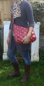 Oilcloth Across Body Bag Red Spot By Love Lammie Co