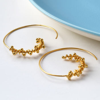 Sterling Silver Gold Plated Statement Hoops, 2 of 4