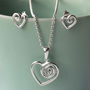 Sterling Silver Spiral Heart Jewellery Set, thumbnail 2 of 7