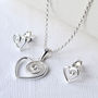 Sterling Silver Spiral Heart Jewellery Set, thumbnail 1 of 7
