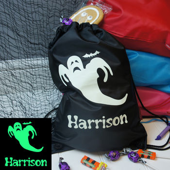 Personalised Glow In The Dark Halloween Treat Bag, 3 of 5