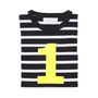 Black + White Breton Striped Number/Age T Shirt, thumbnail 2 of 6