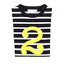 Black + White Breton Striped Number/Age T Shirt, thumbnail 3 of 6