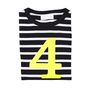 Black + White Breton Striped Number/Age T Shirt, thumbnail 5 of 6