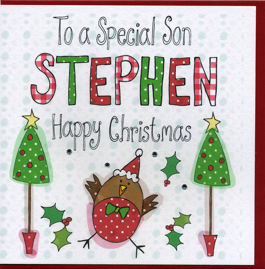 Personalised Son Christmas Card By Claire Sowden Design