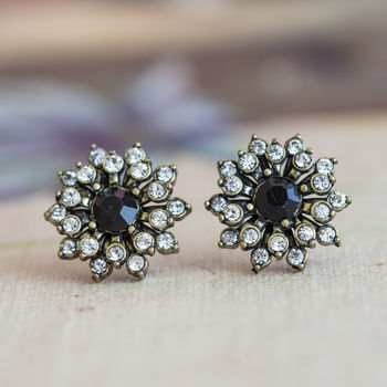 anna earrings crystal flower notonthehighstreet